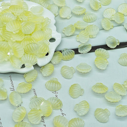 Czech Glass Beads Scallop Shell 16-18mm Frosted Pastel Colors 25pcs 16