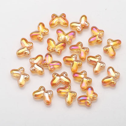 Butterfly Plated Transparent Glass Beads 10x14mm 20pcs 14