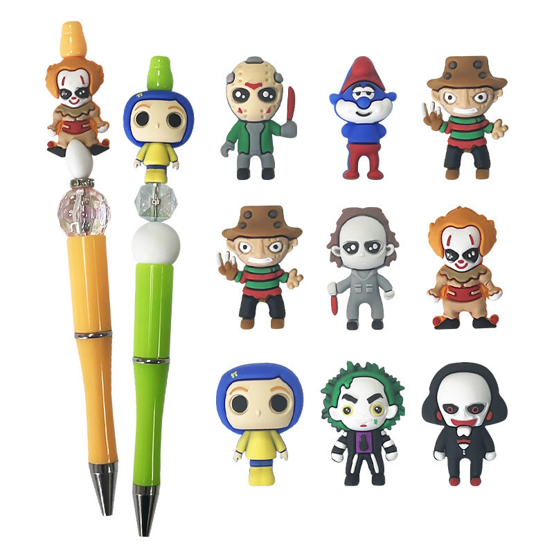 Silicone 3D Focal Beads Halloween Cartoon Characters Bold Spooky 20pcs