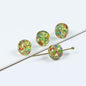 Lampwork Glass Beads Round 11mm Colorful Floral Filled 20pcs 8