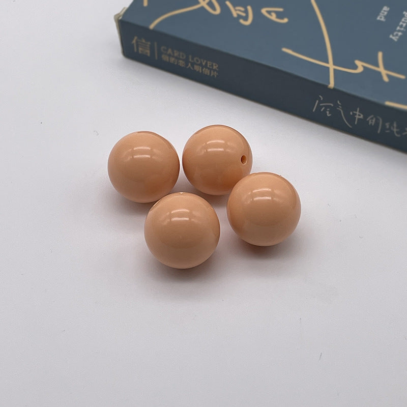 Opaque Bubblegum Beads 20mm Solid Color Glossy Mixed 113pcs 30