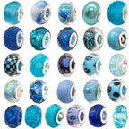 Blue Tone Resin Spacer Beads Mixed Shapes Multicolor 40pcs