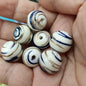 Imitation Ceramic Brushing Acrylic Beads 16mm Colorful Swirl 100pcs 10