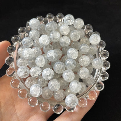 Crackle Round Glass Beads 10mm Jade Ice Frosted Cracked 100pcs 10