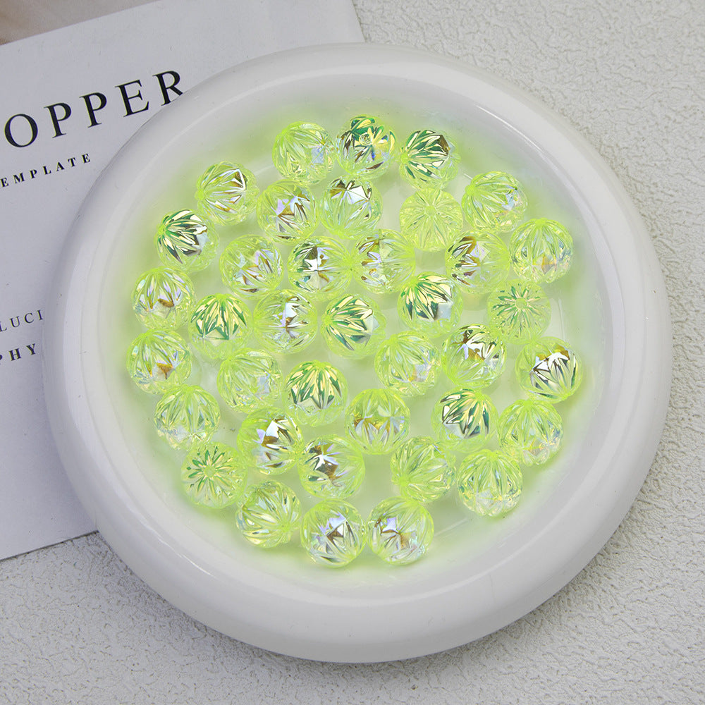 Transparent Flat Fireworks Acrylic Beads 15mm Sparkling Mixed 20pcs 11