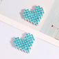Double-Sided Heart Rhinestone Beads 19mm Full Color Alloy 6pcs 7