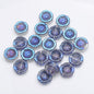 Electroplated Hawaiian Flower Glass Beads 14mm Transparent 20pcs 18