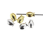 Fish Metal Beads 14mm Chunky Gold and Silver Tone 50pcs 4