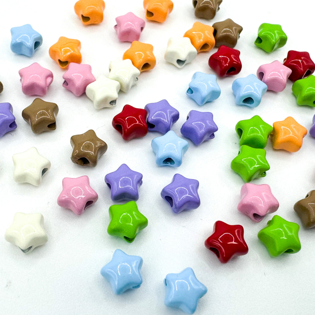 Star Metal Beads 5mm Baking Painted Colorful Finish 40pcs