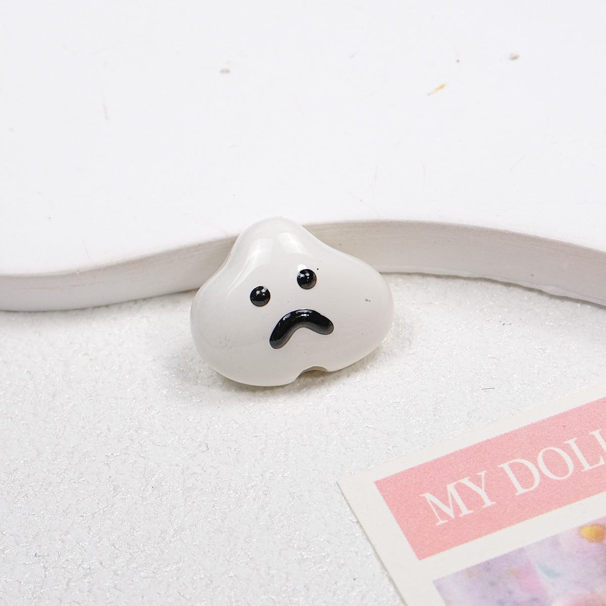 Painted Sad Cloud Acrylic Beads 20mm Glossy Colorful 50pcs 5