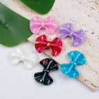Plated Fat Bow Acrylic Beads 24mm Solid Glossy Color 100pcs