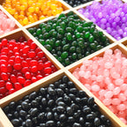 Pure Oval Glass Beads 6mm 8mm Transparent Colorful Mixed 50pcs 4