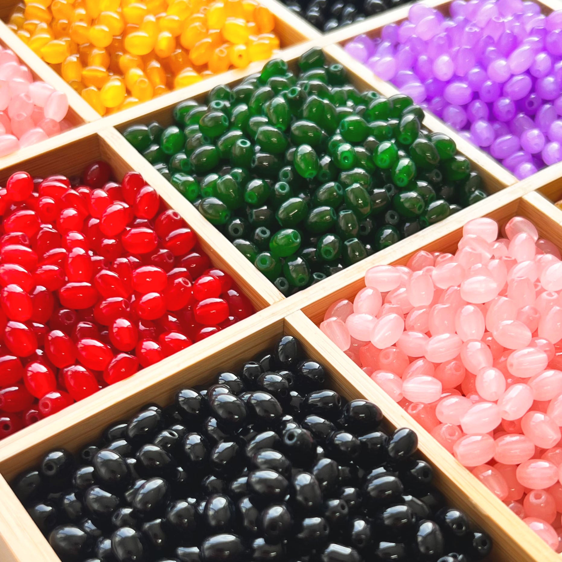 Pure Oval Glass Beads 6mm 8mm Transparent Colorful Mixed 50pcs 4