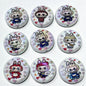 Plating Flat Bunny Acrylic Beads 25mm Double-Sided Printed 50pcs 6