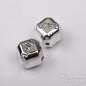 Plating Square Acrylic Beads 15mm Embossed Love Gold Silver 50pcs 5