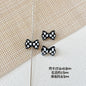 Bow Metal Beads 17mm Baking Painted Checkered Pattern 10pcs 13