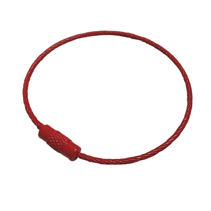 Spray Painted Steel Cable Keyrings Colorful Flexible Durable 20pcs 9