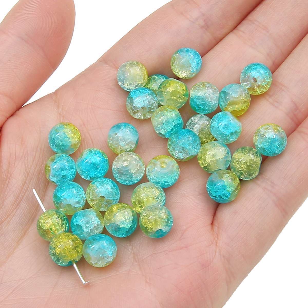 Crackle Round Glass Beads 10mm Assorted Colors 40pcs 22
