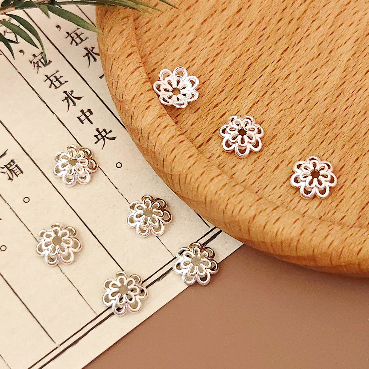 Alloy Flower Bead Caps 7mm Double-Layer Six-Petal 200pcs 2