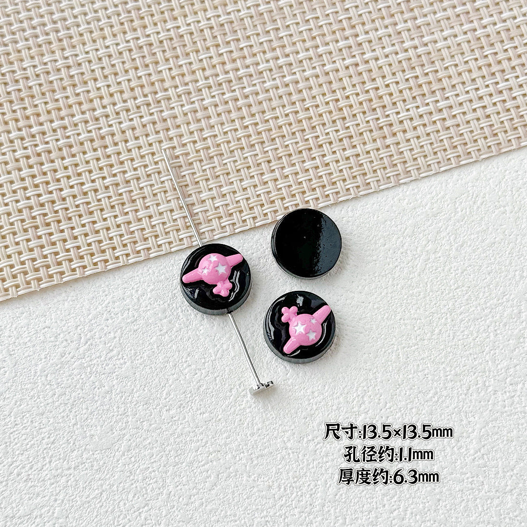 Helicopter and Satellite Metal Beads 17mm Painted Pastel Alloy 10pcs 23