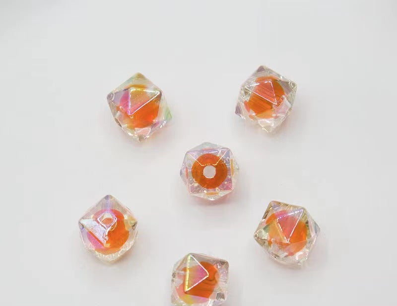 Faceted Acrylic Beads 16mm Diamond Shape Rainbow Assorted 200pcs