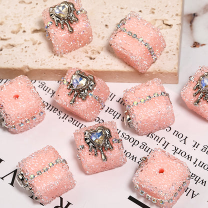 Crocore Square Rhinestone Beads 21mm Acrylic Textured Facet 5pcs 9