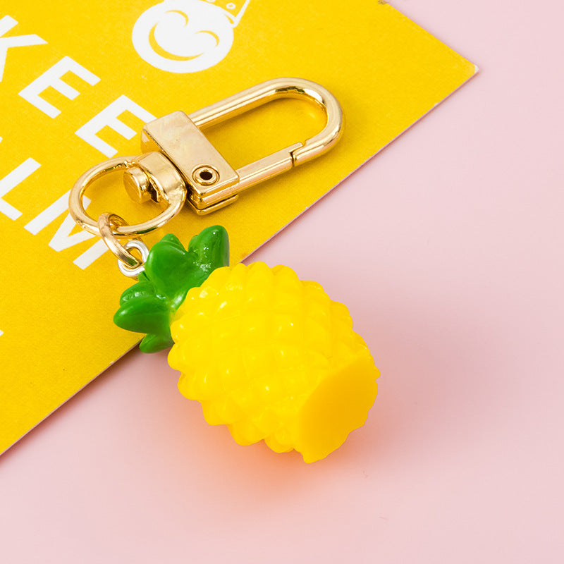 Plastic Fruit Keychain Colorful Glossy Charm Fun Summer Theme 9