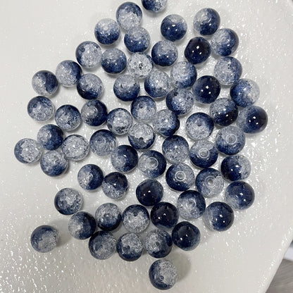 Crackle Round Glass Beads 10mm Vibrant Colors Sparkling Texture 100pcs 24
