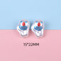 Hand Painted Cartoon Pattern Pearlized Acrylic Beads ABS Plastic 10pcs 25