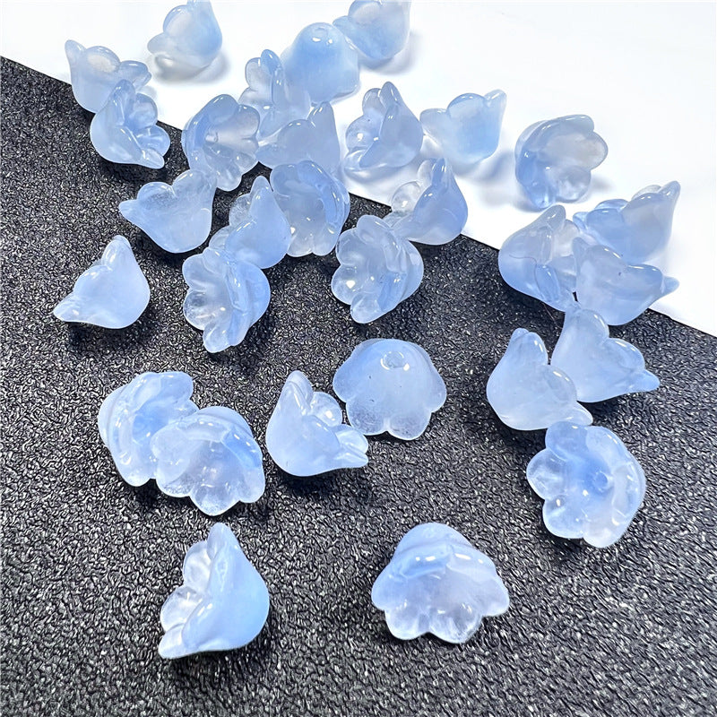 Czech Glass Beads Flower 12mm Iridescent Crystal Clear 50pcs 9