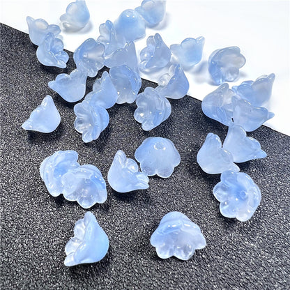 Czech Glass Beads Flower 12mm Iridescent Crystal Clear 50pcs 9
