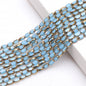 Gilded Oval Seed Glass Beads 4x6mm Plated Gold Frame 96pcs 15