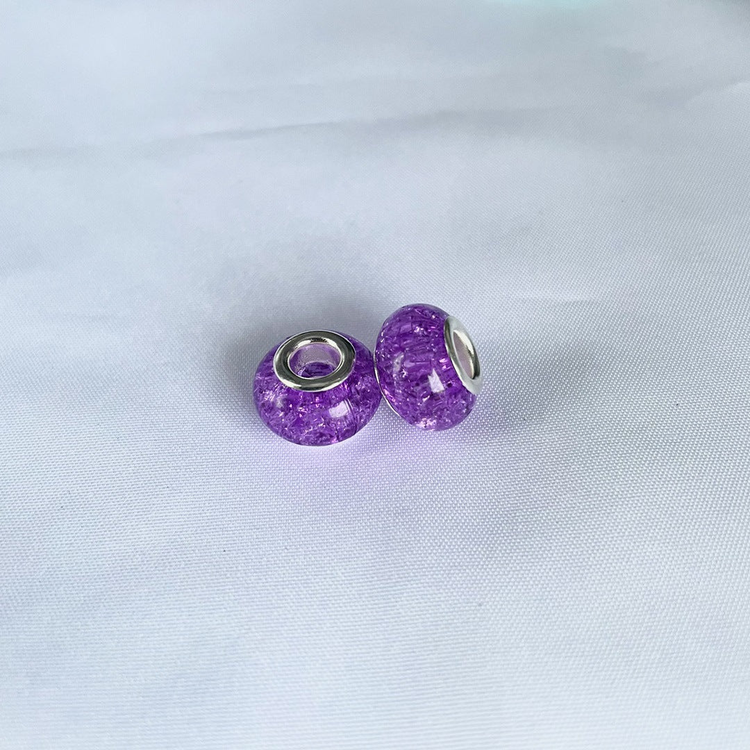 Acrylic Spacer Beads 14mm Crackle Large Hole 50pcs 20