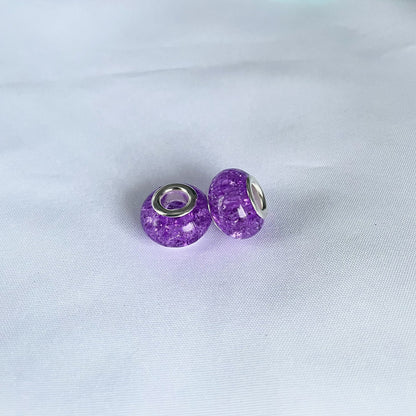 Acrylic Spacer Beads 14mm Crackle Large Hole 50pcs 20
