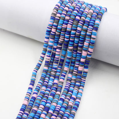 Flat Disc Clay Beads 6mm Colorful Matte Polymer 10strands 34