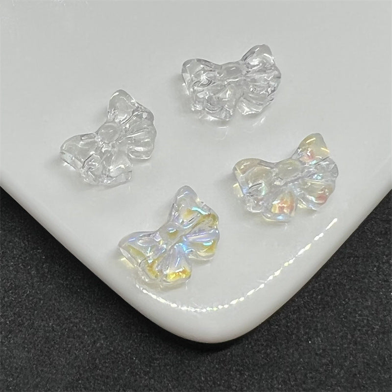 Transparent Bow Glass Beads 14mm Clear Mix 100pcs 7