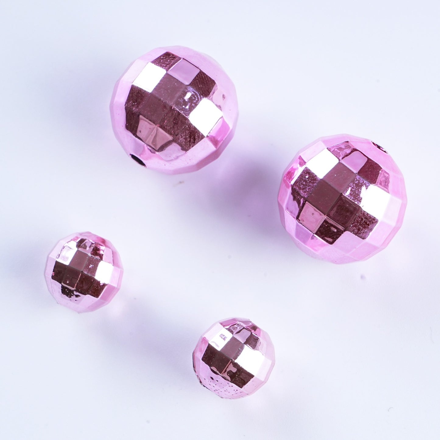 Plating Metal Faceted Acrylic Beads 10-16mm Earth Colors 100pcs 11