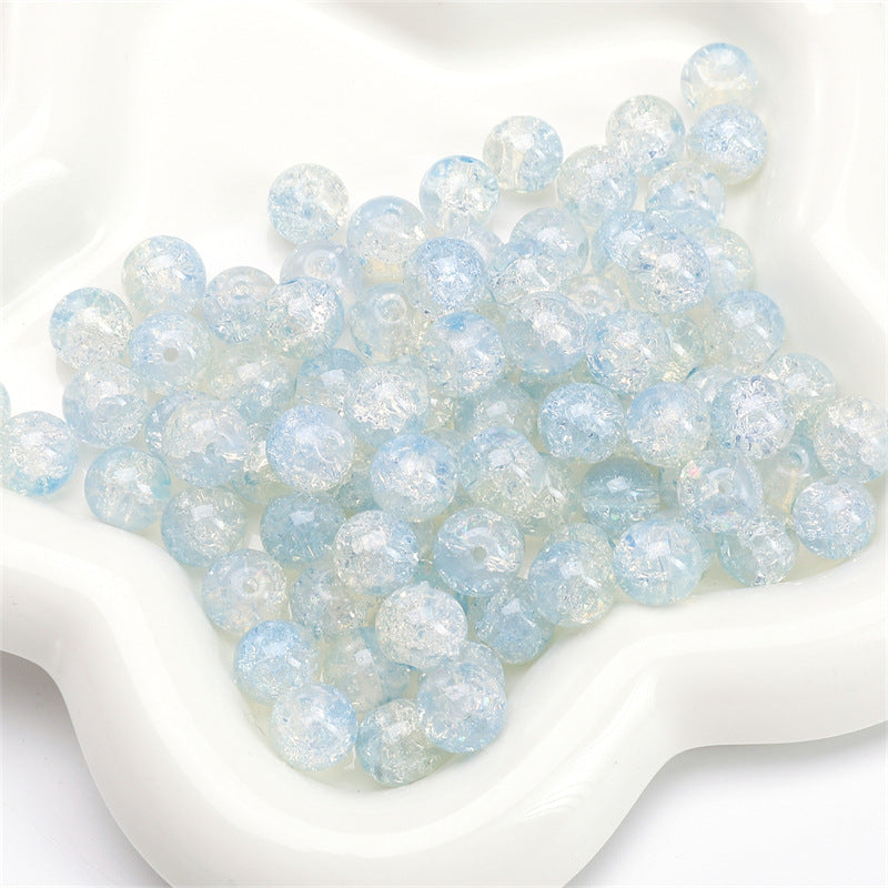 Crackle Round Glass Beads 8mm Multicolor Mixed 30pcs 22