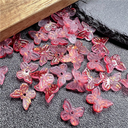 Czech Glass Beads Butterfly 11mm Gradient Purple Blue Green 50pcs 2