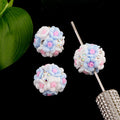 Rhinestone Flower Clay Beads 21mm Pastel Multicolor 10pcs 6