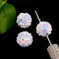 Rhinestone Flower Clay Beads 21mm Pastel Multicolor 10pcs 6