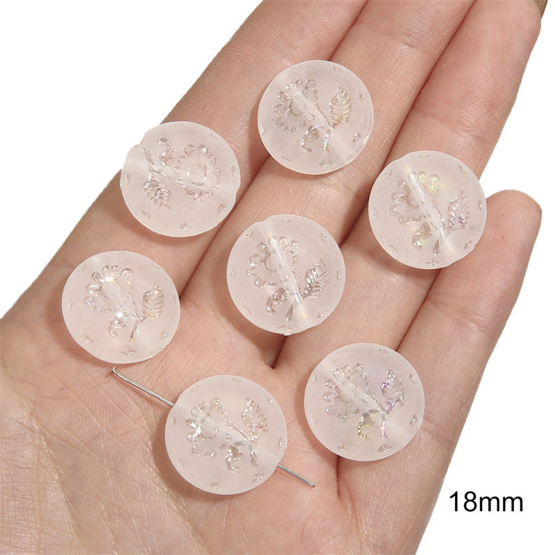 Semi-transparent Frosted Acrylic Beads Matte Finish Mixed Shapes 10