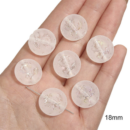 Semi-transparent Frosted Acrylic Beads Matte Finish Mixed Shapes 10