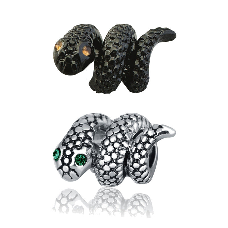 Sinuous Snake Metal Beads 15mm 3D Scaly Detailed 20pcs