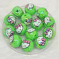 UV Plating Round Acrylic Beads 16mm Hello Kitty Printed 100pcs 6