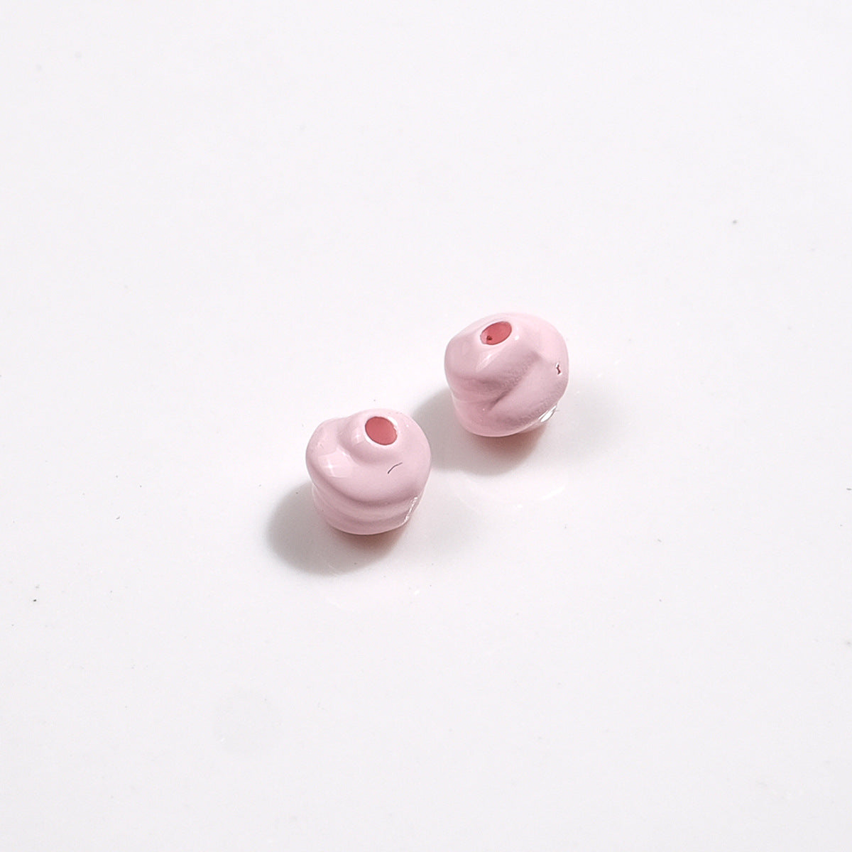 Baking Painted Mini Twisted Acrylic Beads 6mm Glossy Mixed Colors 100pcs 13