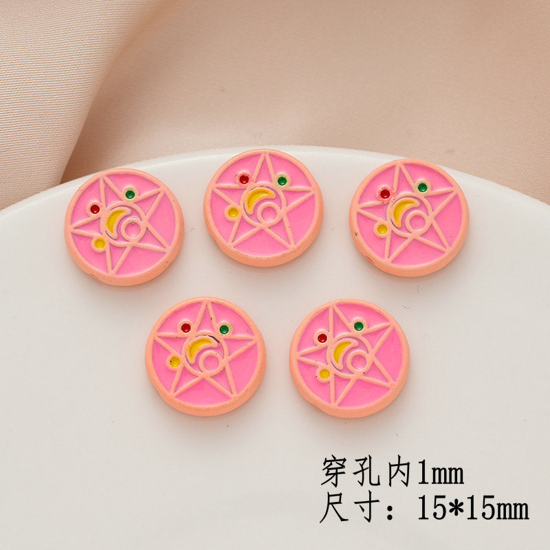 Cartoon Character Metal Beads Painted Enamel Alloy 10pcs 24