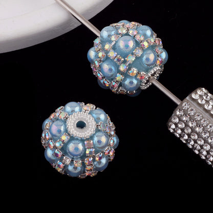Embellished Bubblegum Beads 20mm Zirconia Paved Colorful Polymer Clay 2pcs 8
