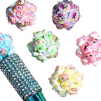 Embellished Bubblegum Beads 20mm Labub Polymer Clay Detailed 5pcs 5