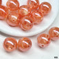 Shimmer Star Pattern Resin Round Beads 16mm Pink 10pcs 10